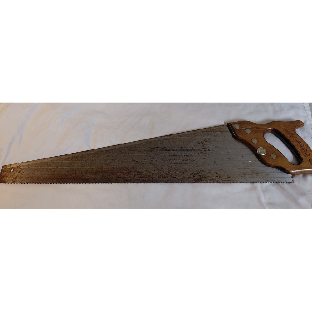 Vintage Sears Craftsman 26" Crosscut Hand Saw Warranted Superior Wood Handle USA